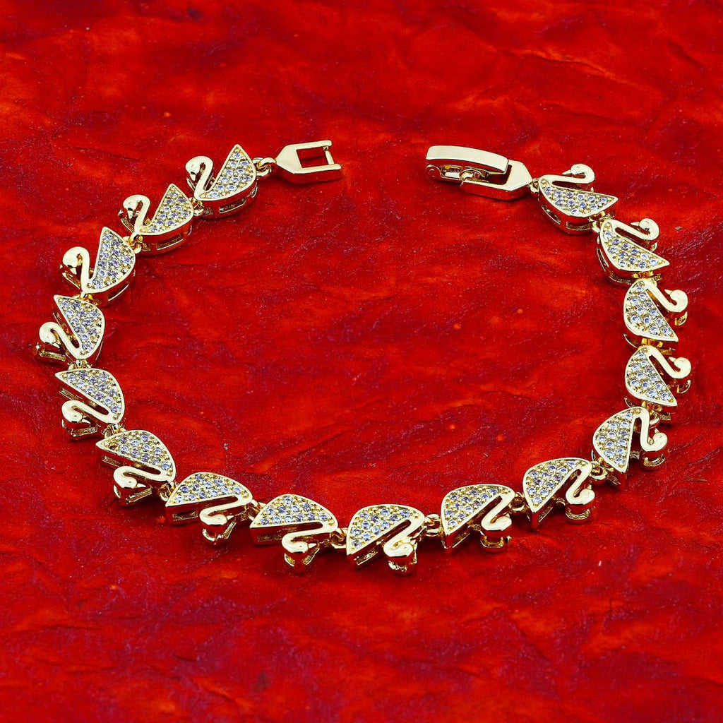 American Diamond Tennis Bracelet with Swan Silver Cubic Zirconia for Women