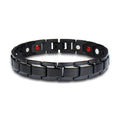 Black Stainless Steel Magnet Health Care Therapy Bio Energy Bracelet - Unisex Design