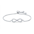 American Diamond Bracelet with Infinity Silver Baguette Cubic Zirconia Design