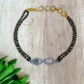 Hand Mangalsutra Bracelet for Women with Evil Eye Nazariya Infinity Zircon American Diamond Charm