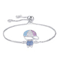 Sparkling Baby Boy Charms on a Adjustable Slider Extender Silver Color Bracelet