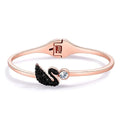 Black Rose Gold Stainless Steel Openable Kada Bangle for Women