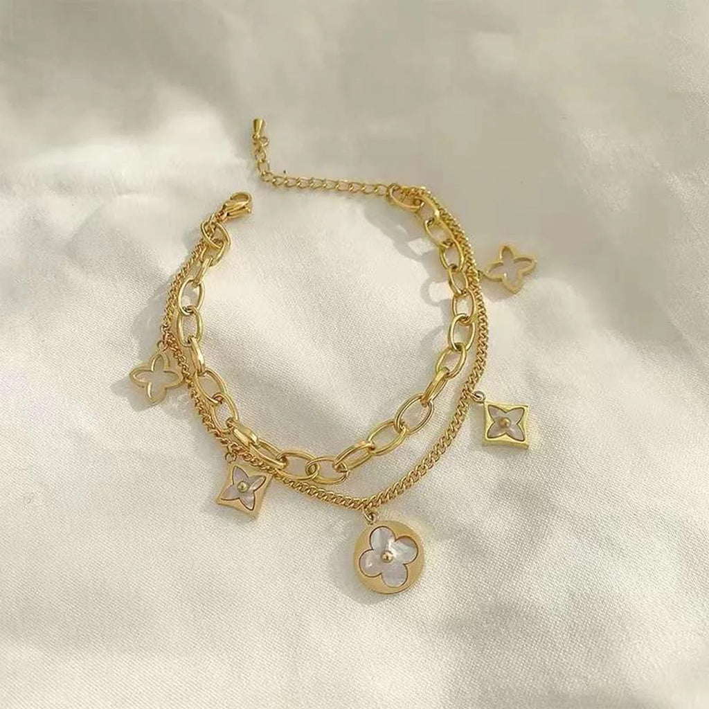 Chic Gold Stainless Steel Chain Link Bracelet For Women