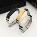 Customized Laser Engraved Stainless Steel Mesh Wrist Watch Band ID Bracelet for Men