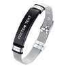 Customized Laser Engraved Stainless Steel Mesh Wrist Watch Band ID Bracelet for Men