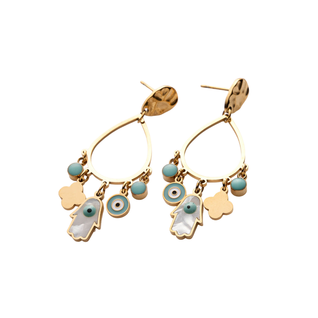 New Trendy Gold Plated Stainless Steel Drop Earrings