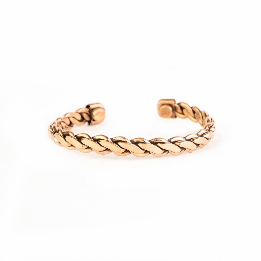 Copper Bracelet for Men and Women 99.9% Pure Copper Fashion Bangle 6.8" Adjustable Size Healthy Bracelet