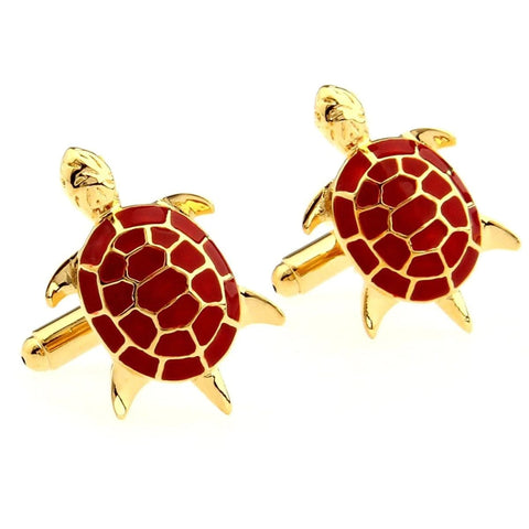 Stylish Red Turtle Tortoise Cufflinks in Presentation Gift Box