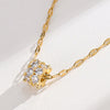 Opulent Zircon Choker Fashionable Roman Pendant Necklaces in Gold and Silver Tones for Women