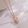 Luxurious Titanium Steel D Letter Necklace Trendy Zircon Pendants in Gold and Silver Colors for Women's Simple yet Elegant Jewelry