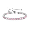 Stainless Steel Round Cut Cubic Zirconia White Anti Tarnish Tennis Bracelet for Women