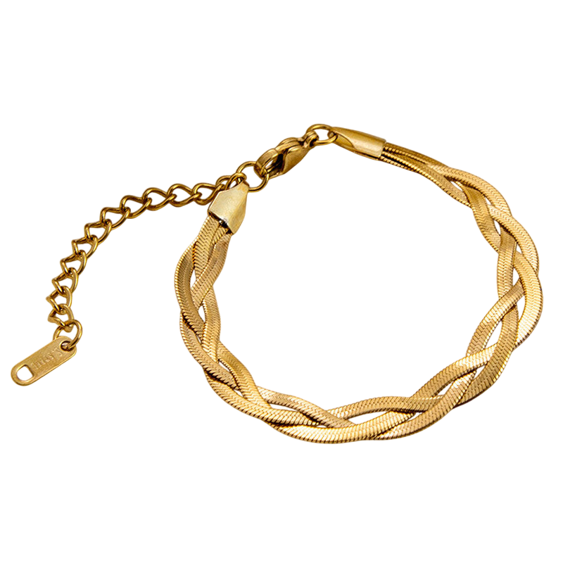 Gold-Plated Anti-Tarnish Thick Snake Chain Bracelet for Women