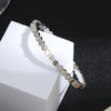 Gold-Plated AD Bangle-Style Hexagonal Anti-Tarnish Bracelet for Women
