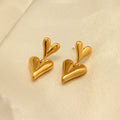 Gold Plated Hypoallergenic Heart-Themed Drop Earrings for Women