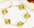 Gold-Plated Golden Anti-Tarnish Clover Bracelet for Girls and Women