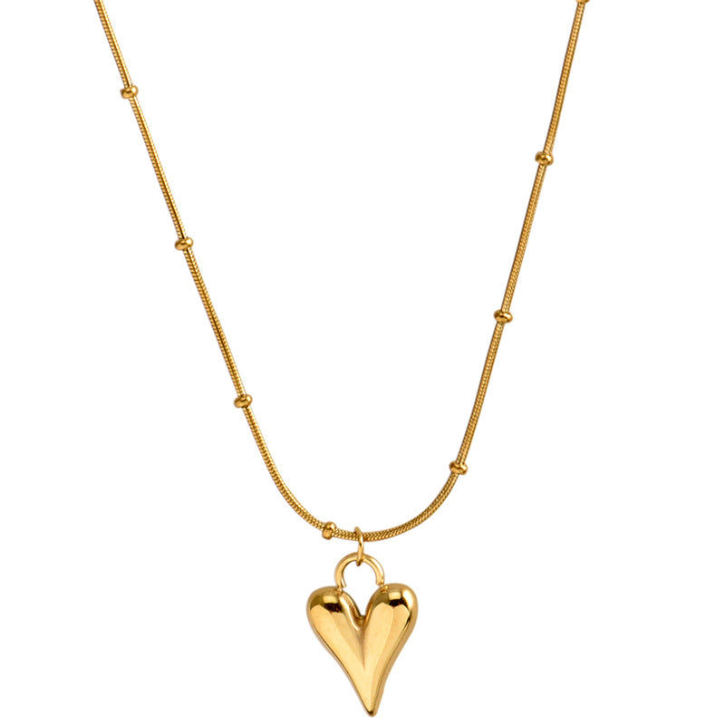 Fashion luxury love heart clavicle chain Stainless Steel Necklace for women