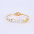 Creative stainless steel Rose Gold Plated diamond butterfly bangle bracelets for Women