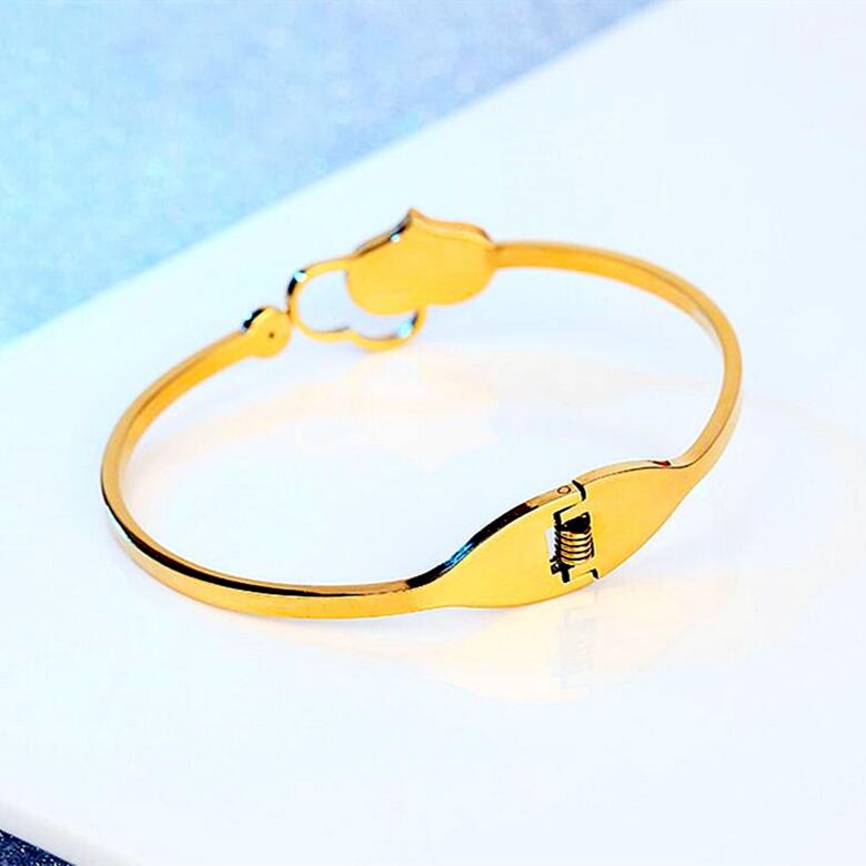 Double Heart Gold Plated Stainless Steel Bracelets For Women Fashion