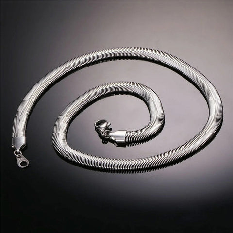 Elegant 22-Inch 316L Stainless Steel Silver Silk Herringbone Snake Chain