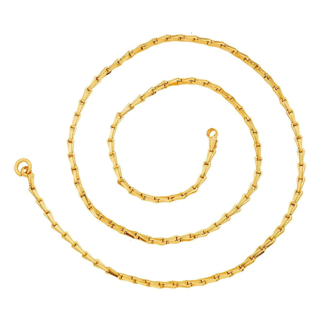 Exquisite Craftsmanship 3D Traditional 22K Gold Plated 24" Chain for Men and Women