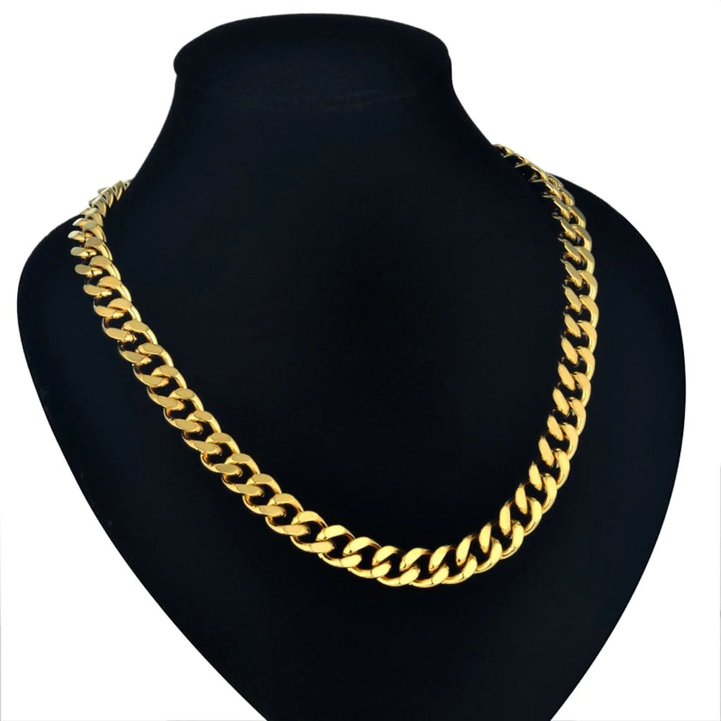 18K Gold Plated 316L Stainless Steel 18" Chain Necklace for Men