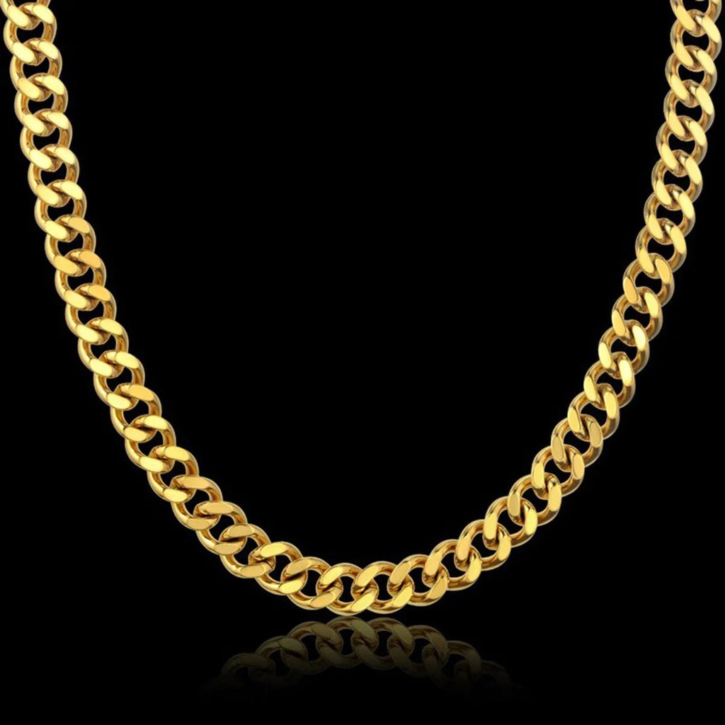 18K Gold Plated 316L Stainless Steel 18" Chain Necklace for Men