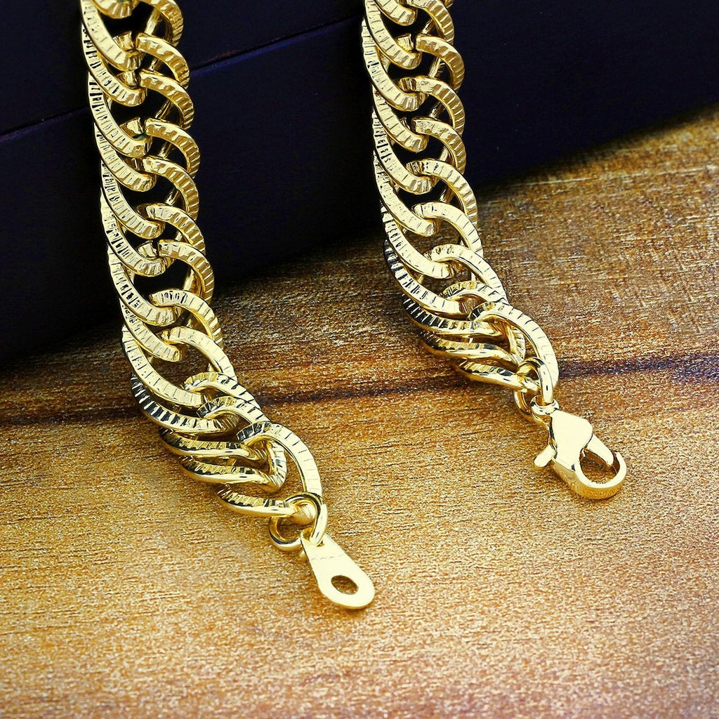 Men's 18K Gold 316L Stainless Steel 20" Chain Necklace with Stylish Curb Design