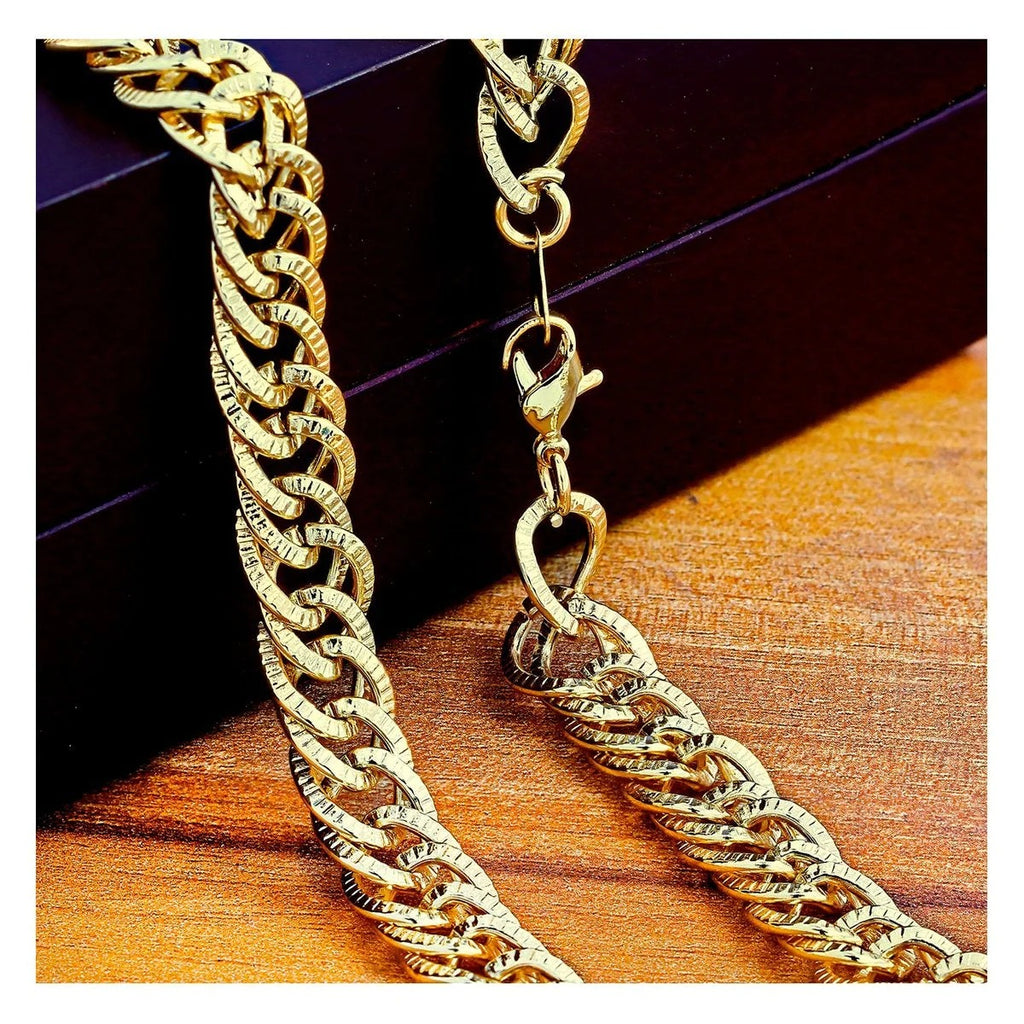 Men's 18K Gold 316L Stainless Steel 20" Chain Necklace with Stylish Curb Design