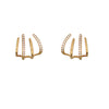 Fashion Creativity Line Claw Shape Zircon Stud Gold Plated Earring For Women