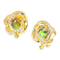 Fashion emerald green stone Gold Plated studs Earrings for Women