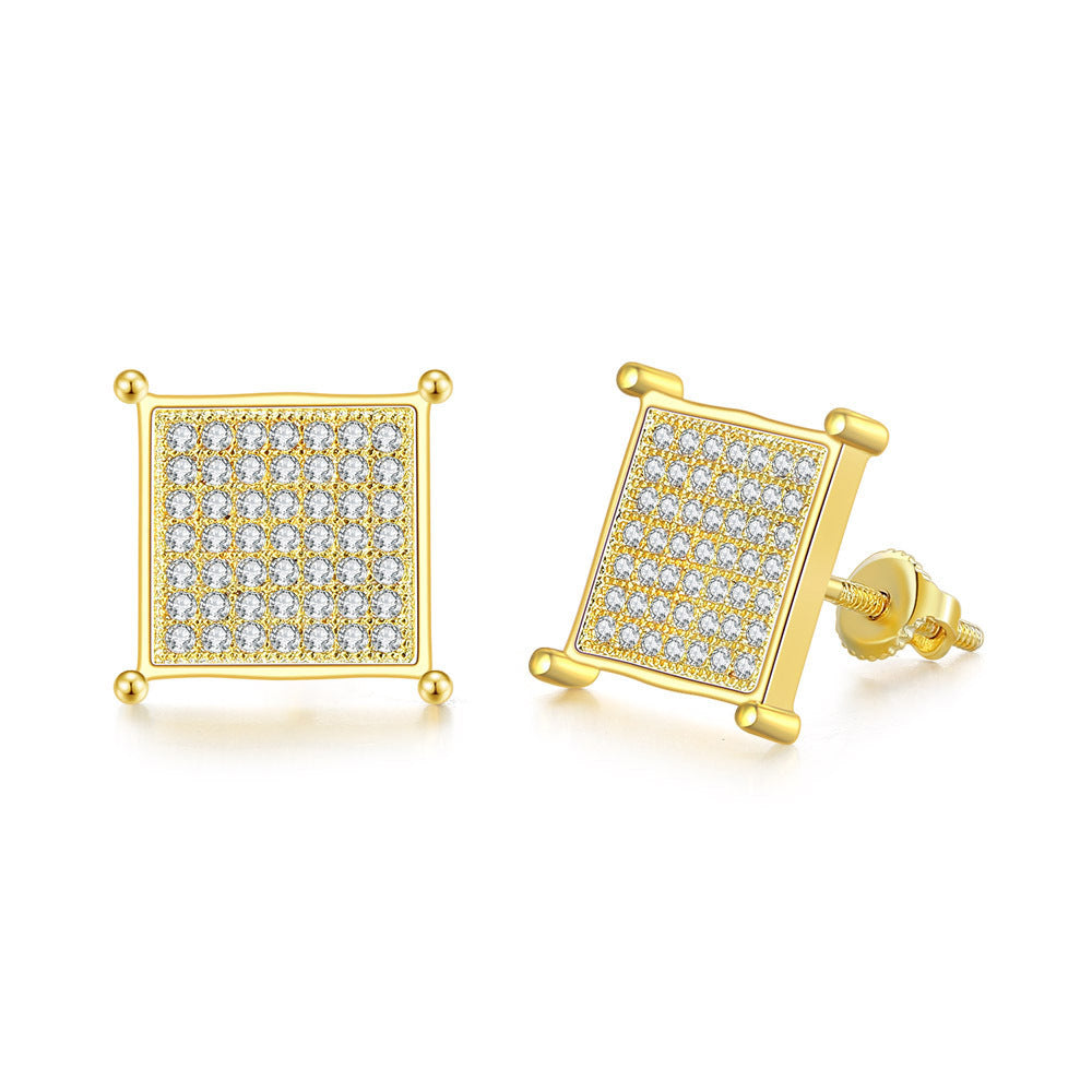 Fancy Bright Zircon Hip Hop Style Stud Party Earrings for Women