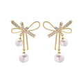 Fashion Drop Light Luxury Pearl Crystal Earrings for Women