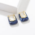 Classic Vintage Fashion Stud with Solid Color Blue Acrylic Earrings For Women