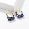 Classic Vintage Fashion Stud with Solid Color Blue Acrylic Earrings For Women