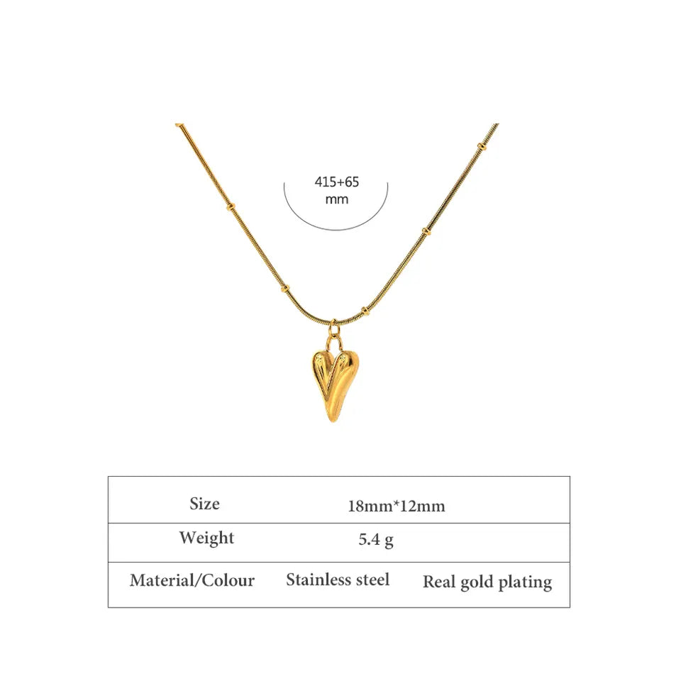 Fashion luxury love heart clavicle chain Stainless Steel Necklace for women