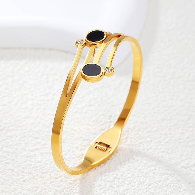 Fashionable stainless steel gold plated Anti Allergy bangle bracelet for Women