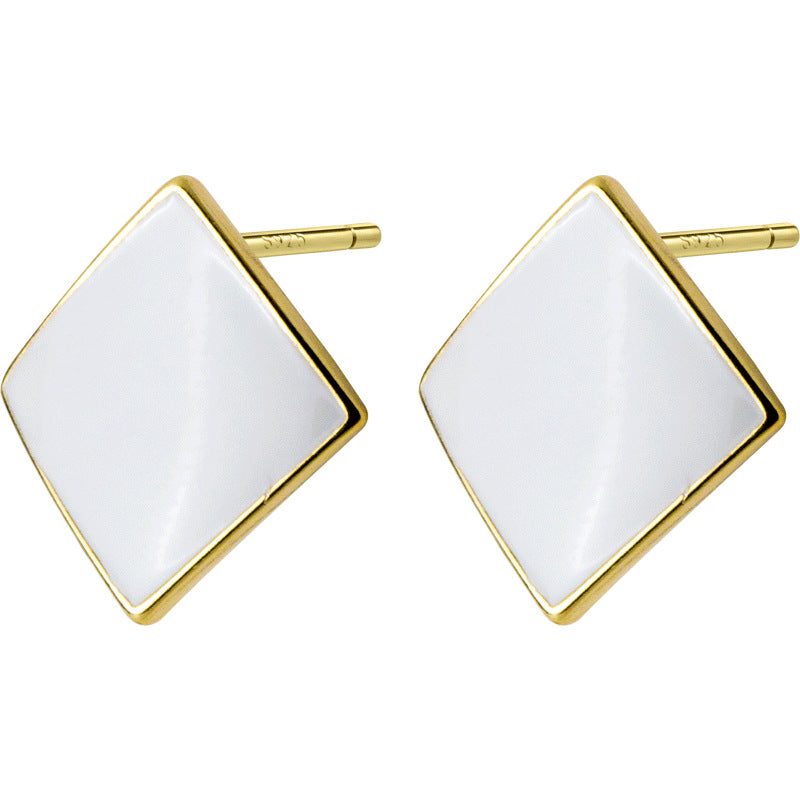 Fashion White Square Shape Studs Earrings for Women