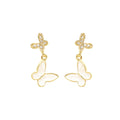 Beautiful Gold plated white shell butterfly shape earrings for Women