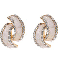 Twisted Rhinestone Shiny Exquisite Simple Design Stud Earrings for Women