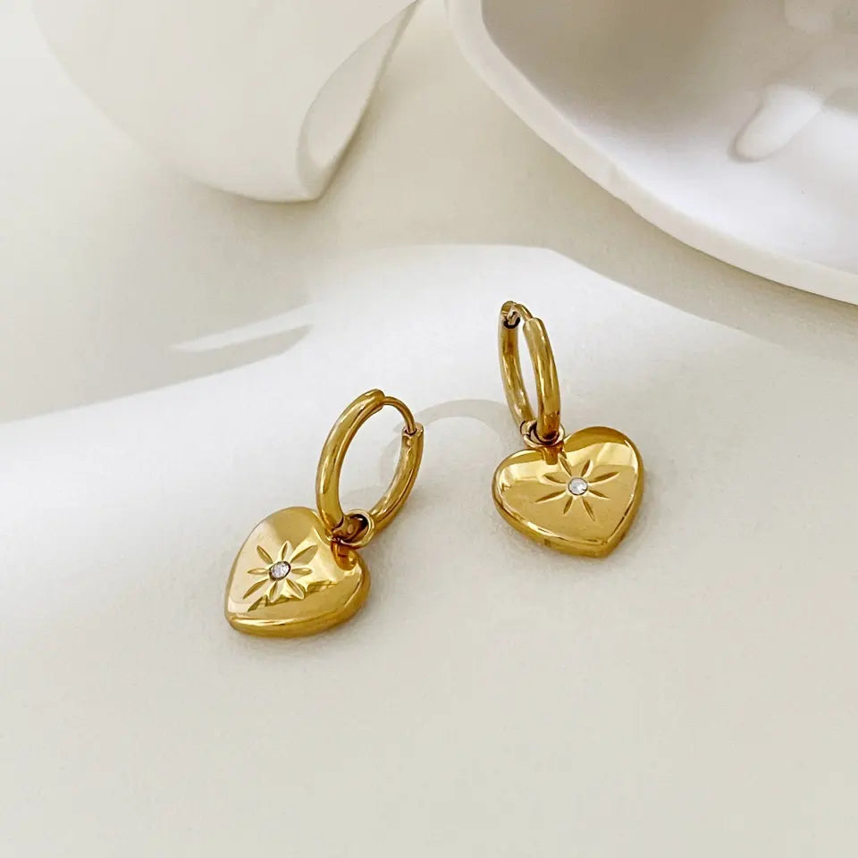 Stainless Steel Love Detachable Cute Fashion Charm Party Gift Earrings for Women