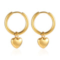 New Stainless Steel Asymmetrical Heart Lovely Teddy Bear Drop Hoop Earrings