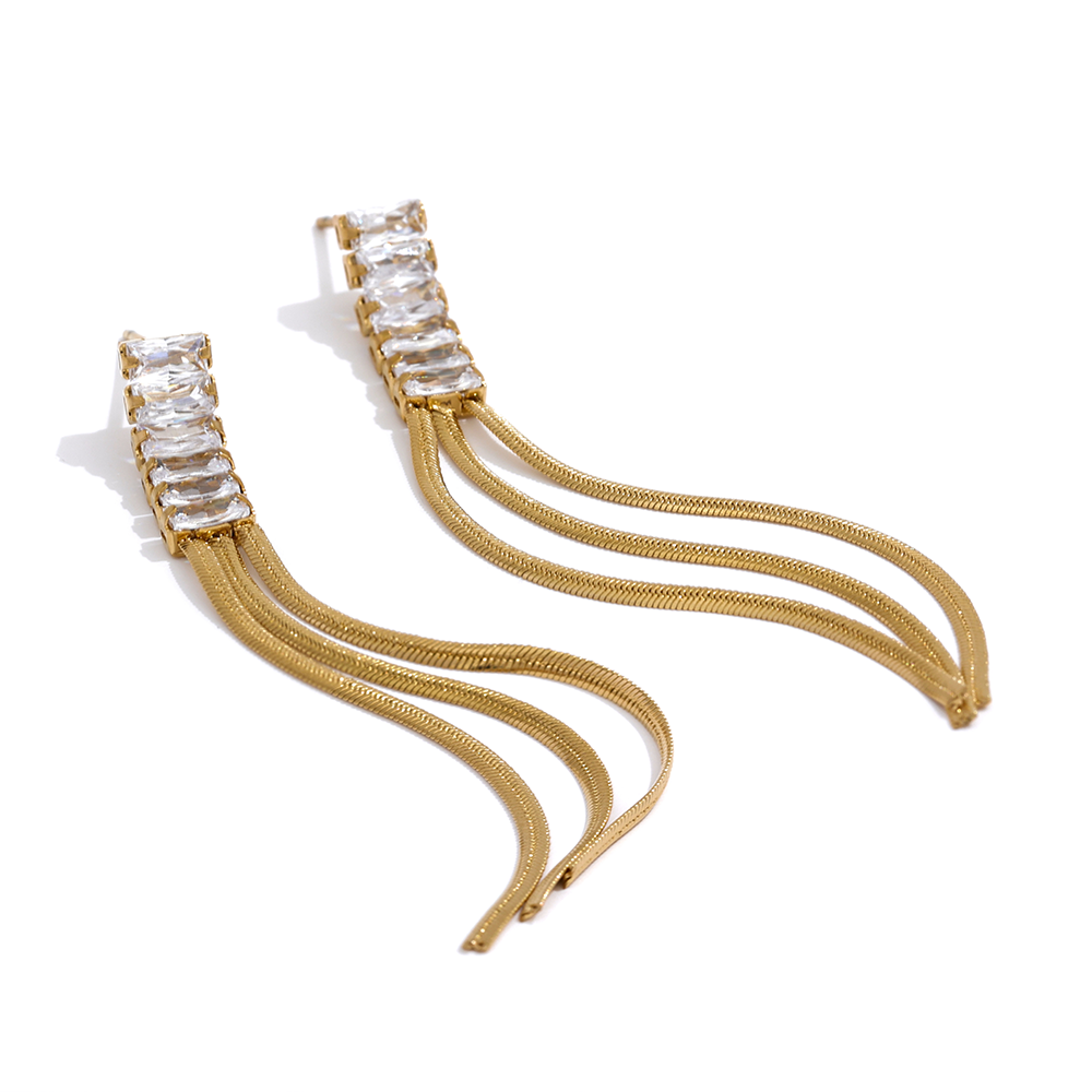 New Trend Triple String Long Style Tassel Earrings for Women