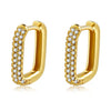 Fashion Chic Zircon Micro Paved Geometric Rectangle Hoop Earrings for Women