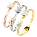 Elegant Stainless Steel Butterfly Shell Bracelet - Simple Fashion Bangle for Women - Ideal Birthday Party Gift