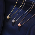 Opulent Zircon Choker Fashionable Roman Pendant Necklaces in Gold and Silver Tones for Women