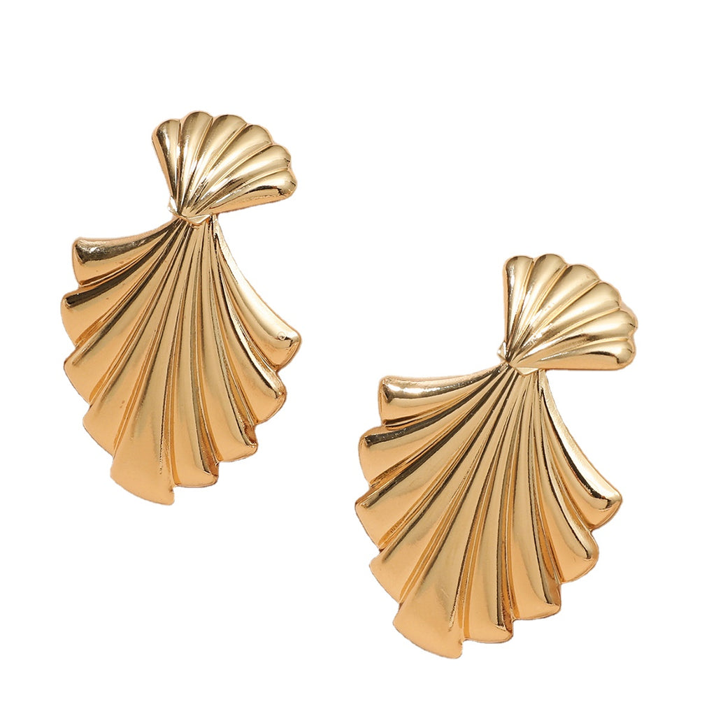 Latest Design Gold Plated Wave Simple Women Earrings