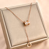 Stainless Steel Classic Round CZ Pendant Necklace in Gold Tone for Women - Elegant Collar Choker for Parties