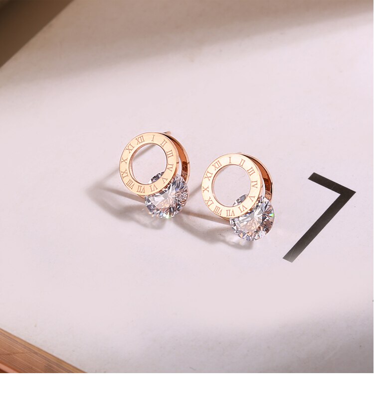 Timeless 316L Stainless Steel Stud Earrings with Trendy Shine AAA Zirconia - Fashion Jewelry for Women