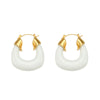 Korean fashion colourful acrylic U-shaped geometric White hoop Earrings