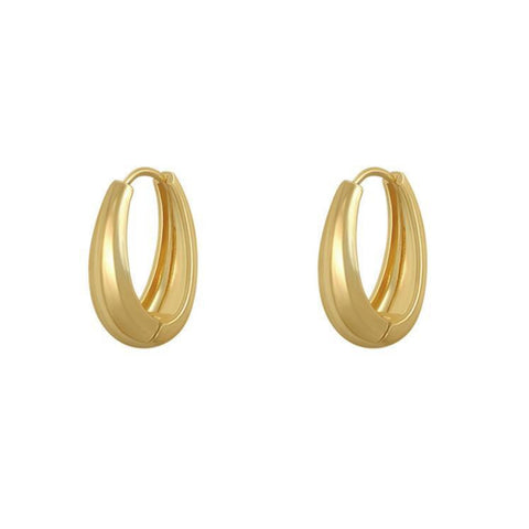 New Classic Copper Alloy Smooth Metal Hoop Fashion Daily Wear earrings
